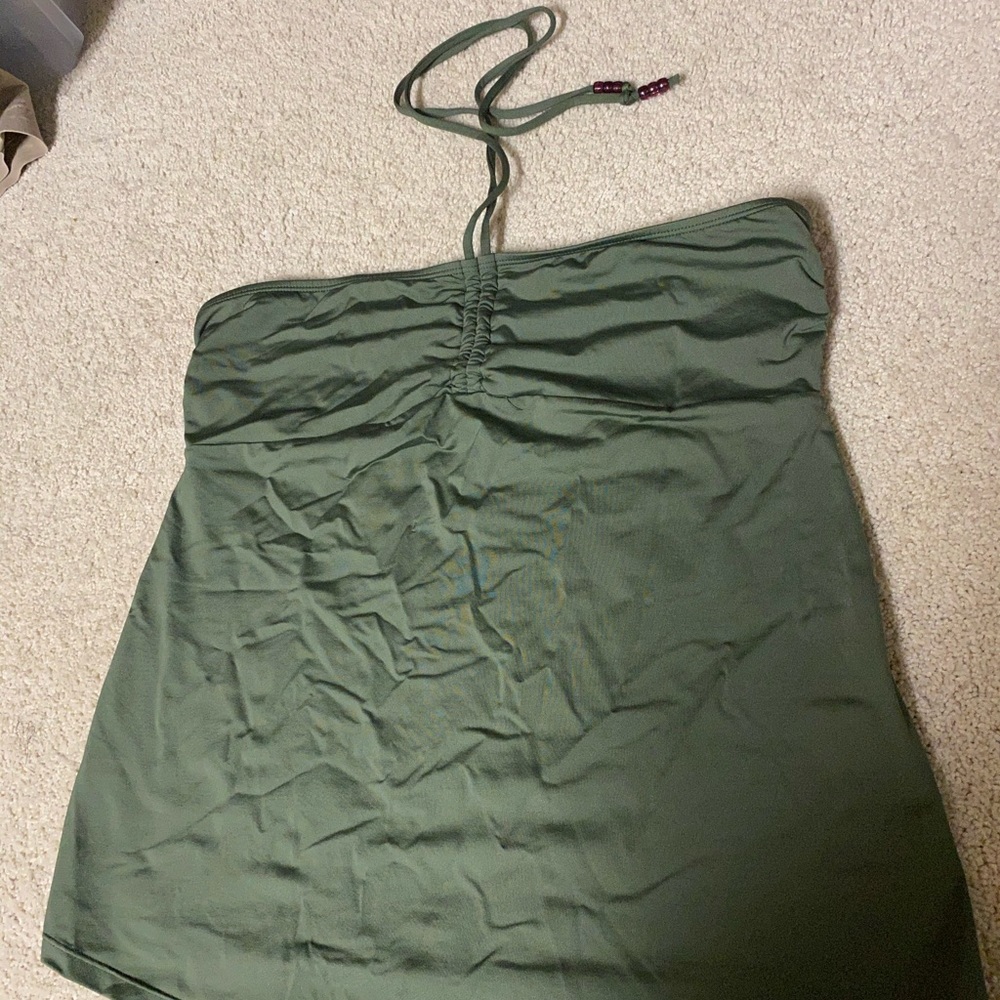 M Maternity green bathing suit top